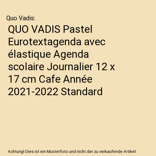 QUO VADIS Pastel Eurotextagenda avec élastique Agenda scolaire Journalier 12 x  - Imagen 1 de 1