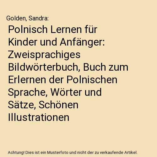 Polnisch Lernen für Kinder und Anfänger: Zweisprachiges Bildwörterbuch, Buch  - Bild 1 von 1